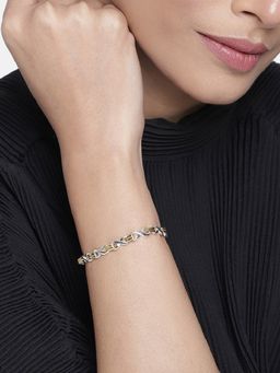 Estele - Gold and Rhodium Plated Bridged Iternity Bracelet for Women